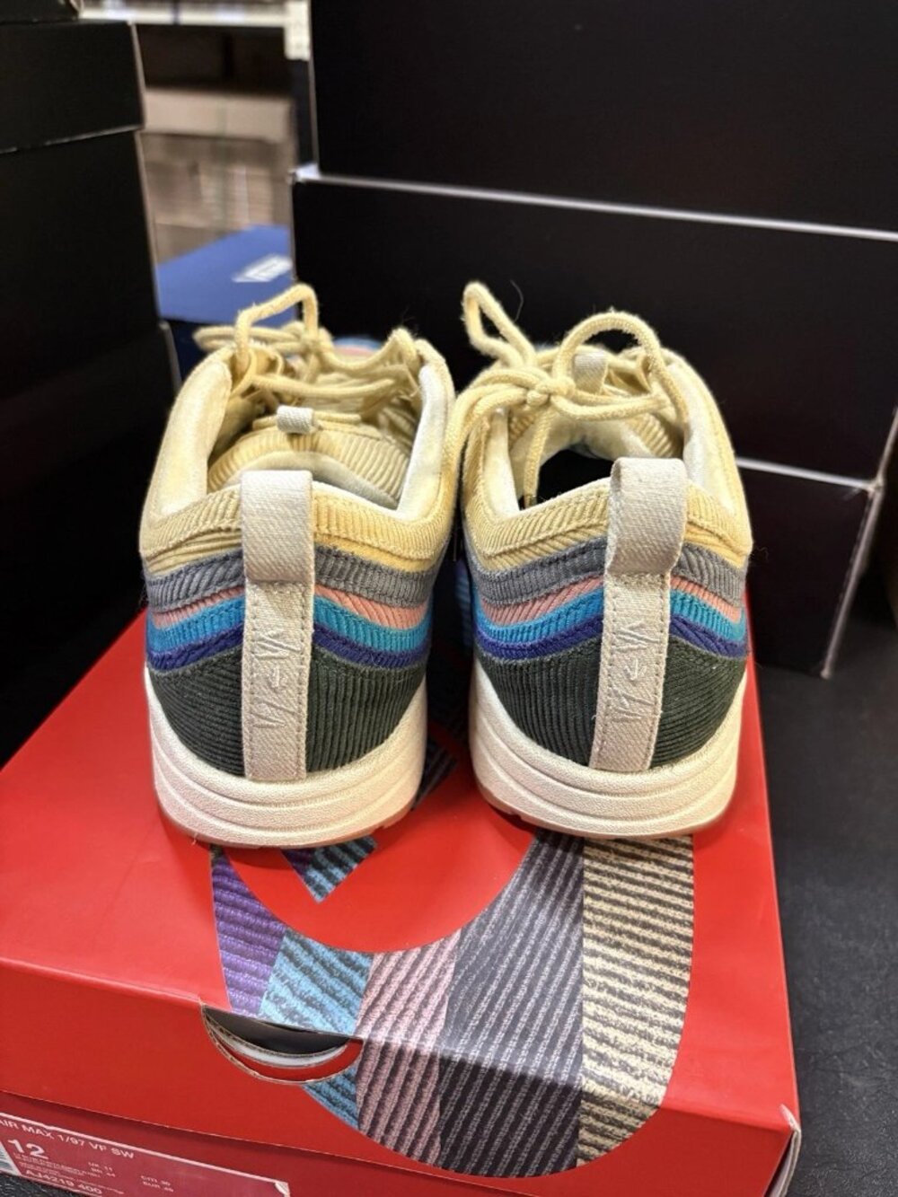 WORN Men’s Nike Air Max 1/97 Sean Wotherspoon AJ4219-400 Size 12 WITH BOX - Picture 4 of 6